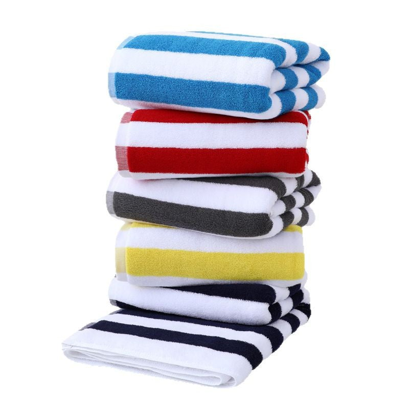Luxurious Beach Towel With Elegant Striped Pattern Bowlift