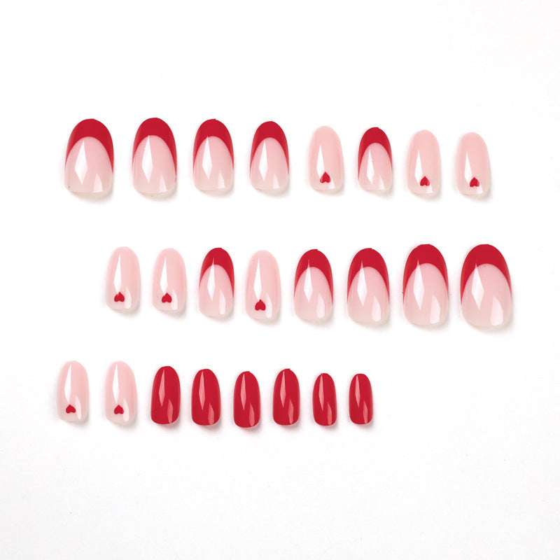 Elegant Nail Extensions with Heart Design Bowlift