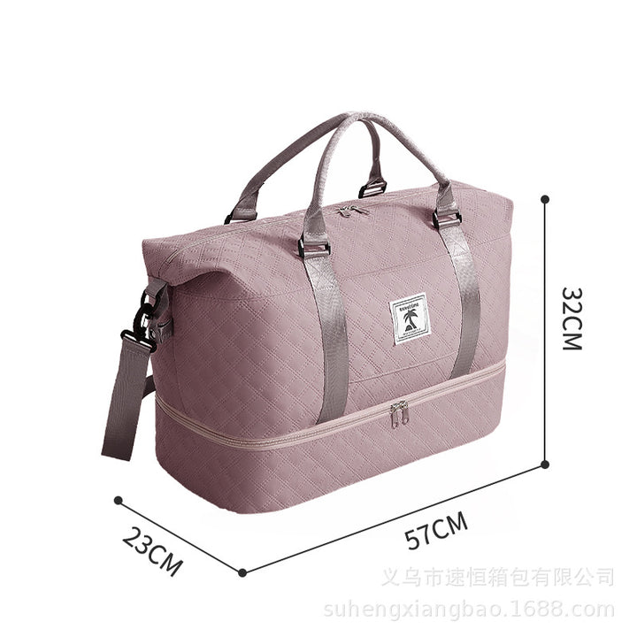 Spacious Quilted Travel Duffel Bag Bowlift