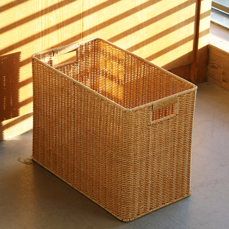 Rectangular Woven Storage Bin with Handles Bowlift