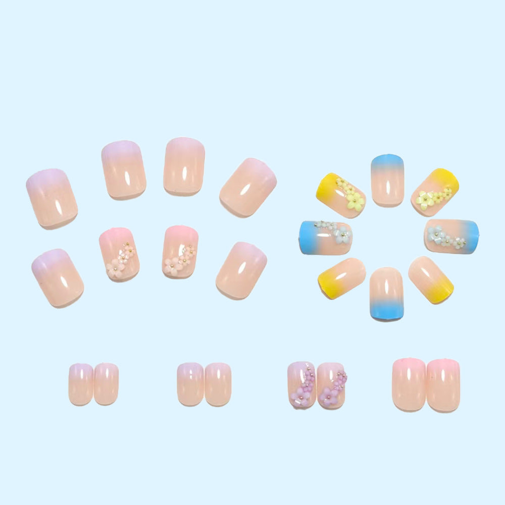 Artificial Nails in Stylish Flower Design Bowlift