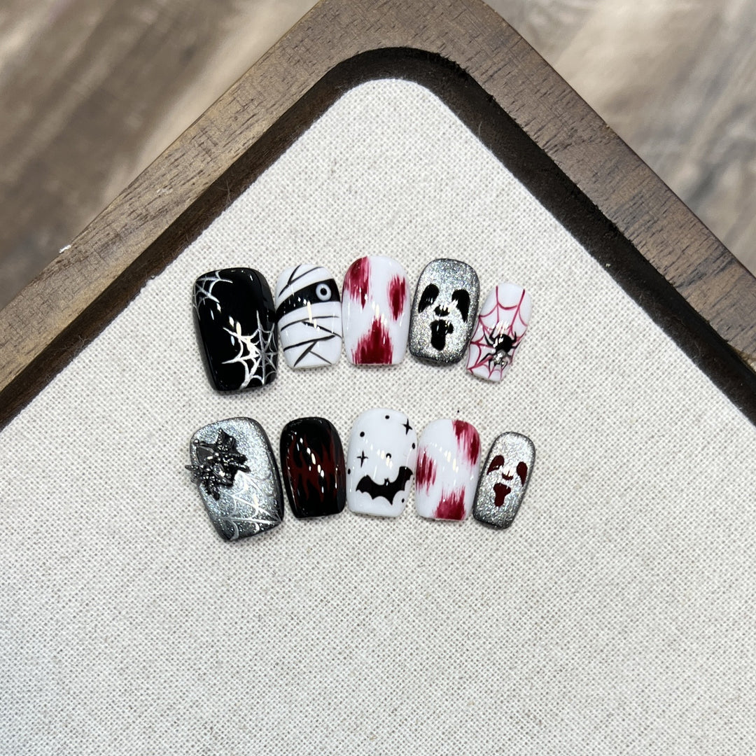 Artistic Halloween Press-On Nail Art Set Bowlift
