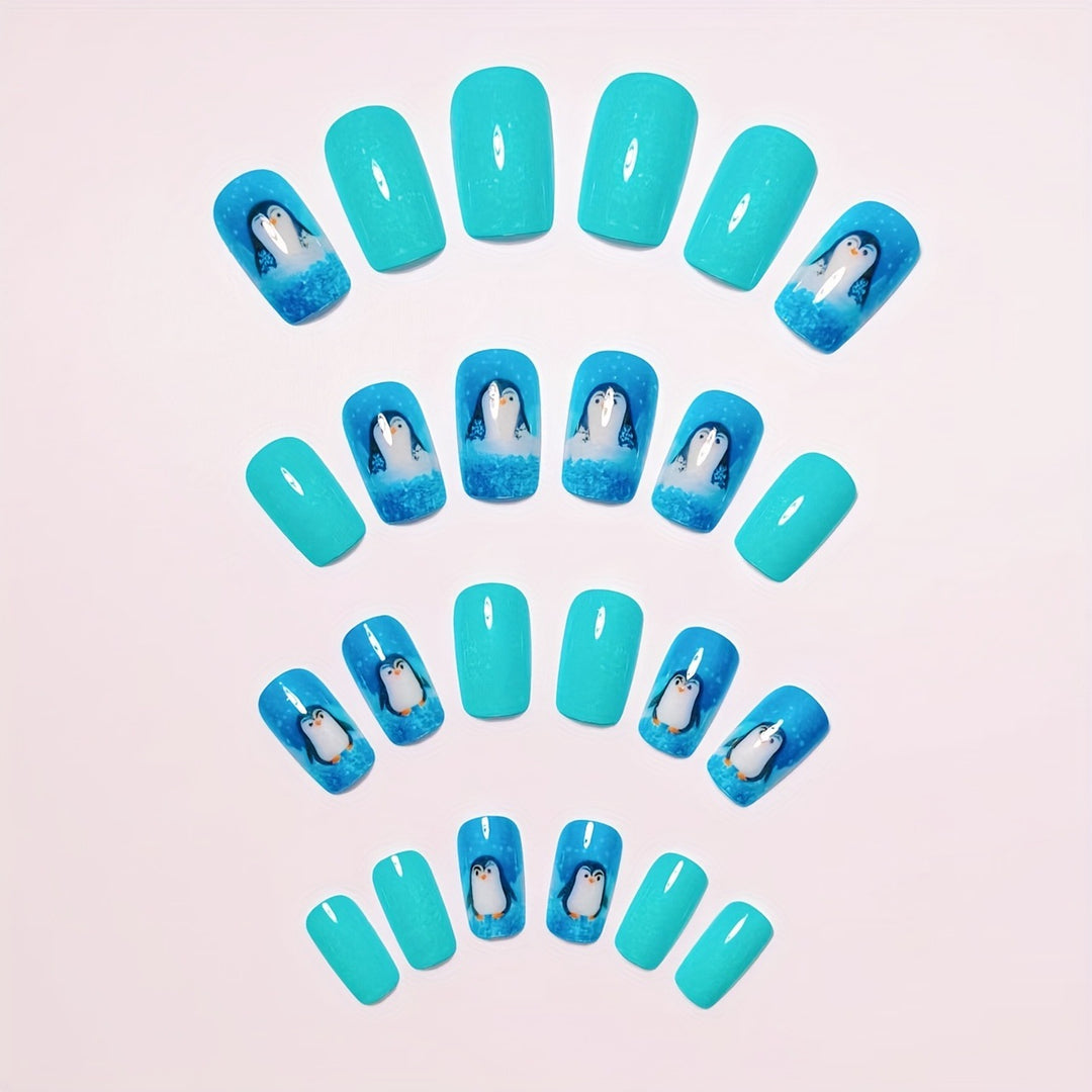 Themed Winter Penguin Nail Art Bowlift