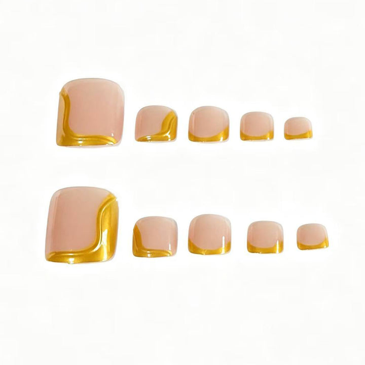 Gold Accent Artistic Nail Tips Bowlift