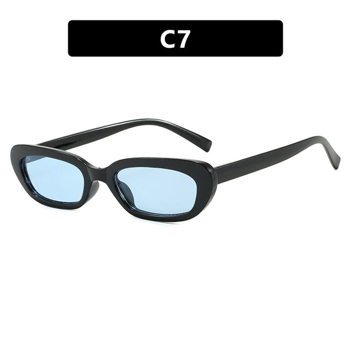 Women's trendy cat-eye sunglasses with transparent plastic frame and UV protection Bowlift