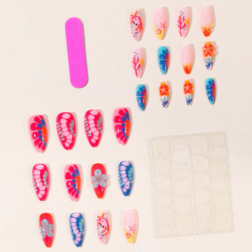 Colorful Artistic 3D Nail Art Extensions Bowlift