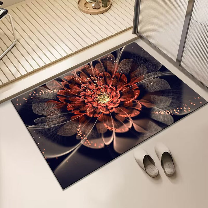 Floral Print Area Mat Bowlift