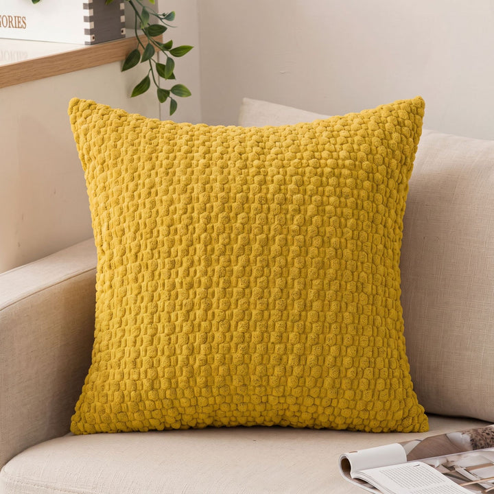 Decorative Plush Chunky Waffle Texture Throw Pillow Cover Bowlift