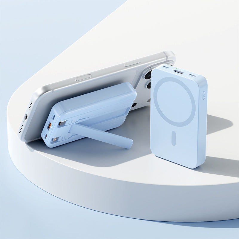 Portable power bank with magnetic function and integrated stand Bowlift