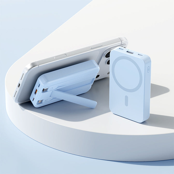 Portable power bank with magnetic function and integrated stand Bowlift