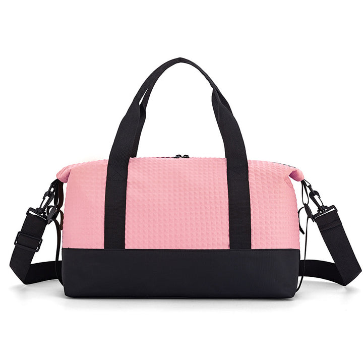 Textured Fabric Travel Duffle Bag Bowlift