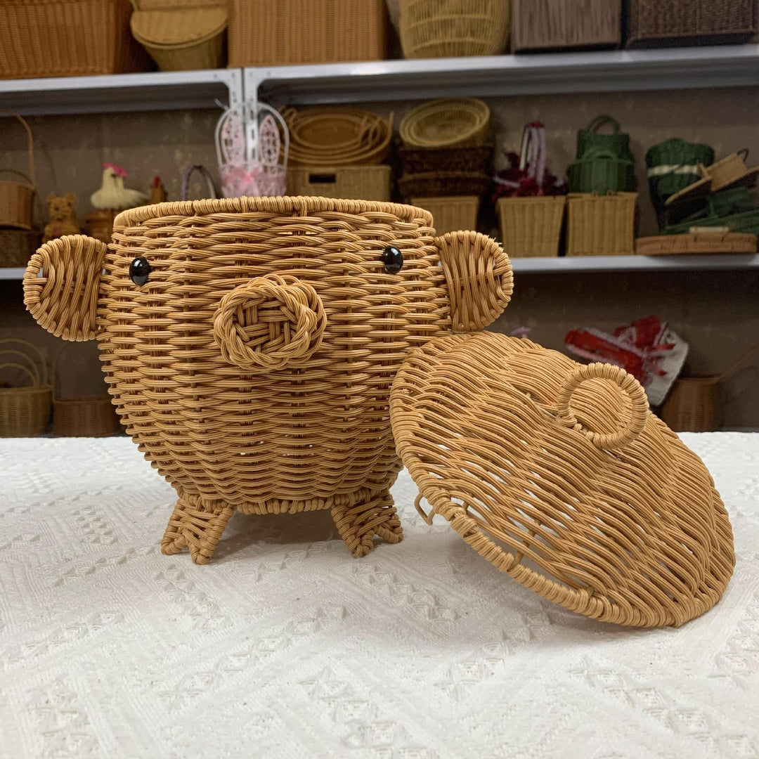 Cute Bunny-Shaped Woven Storage Basket Bowlift