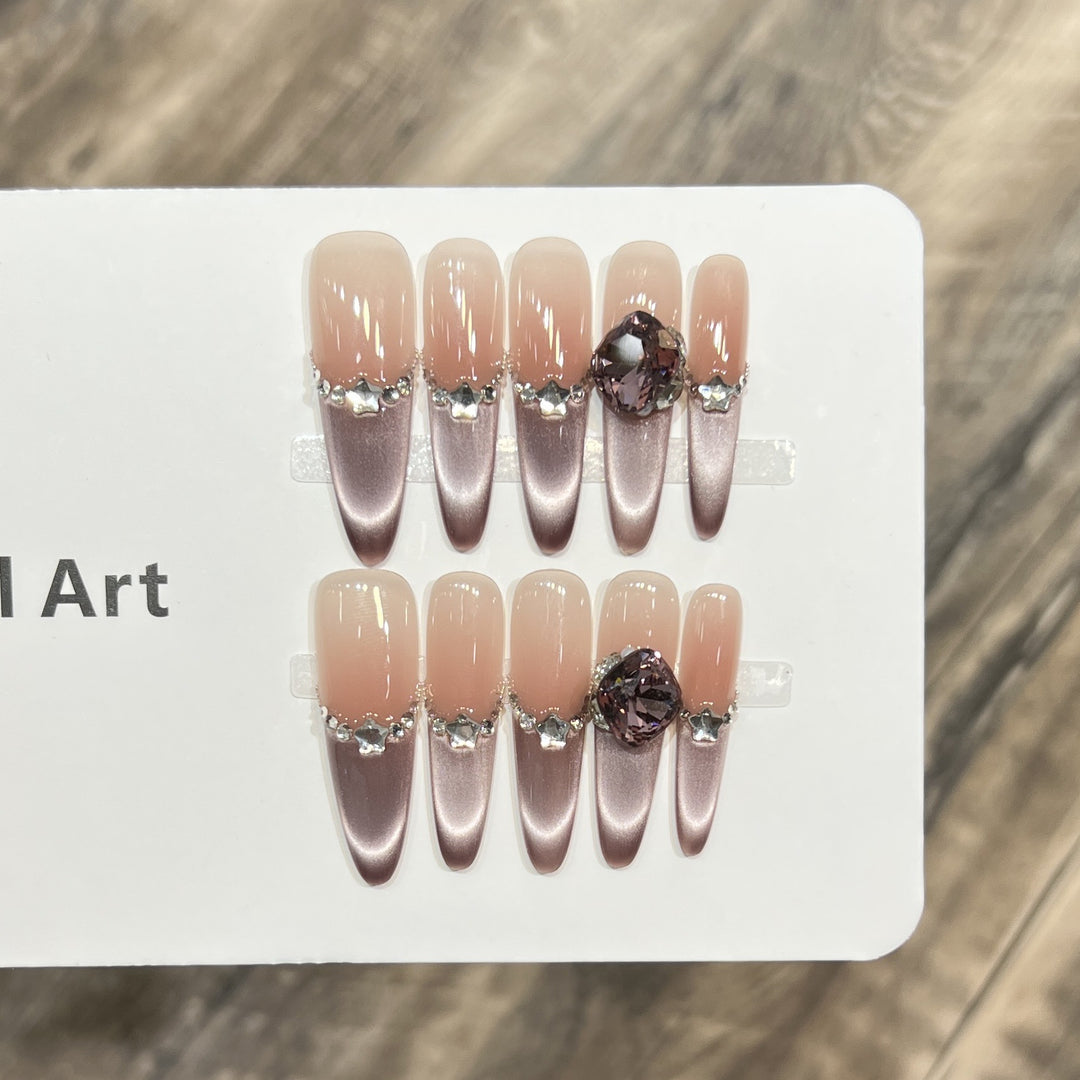 Decorative Crystal-Embellished Acrylic Nail Tips Bowlift