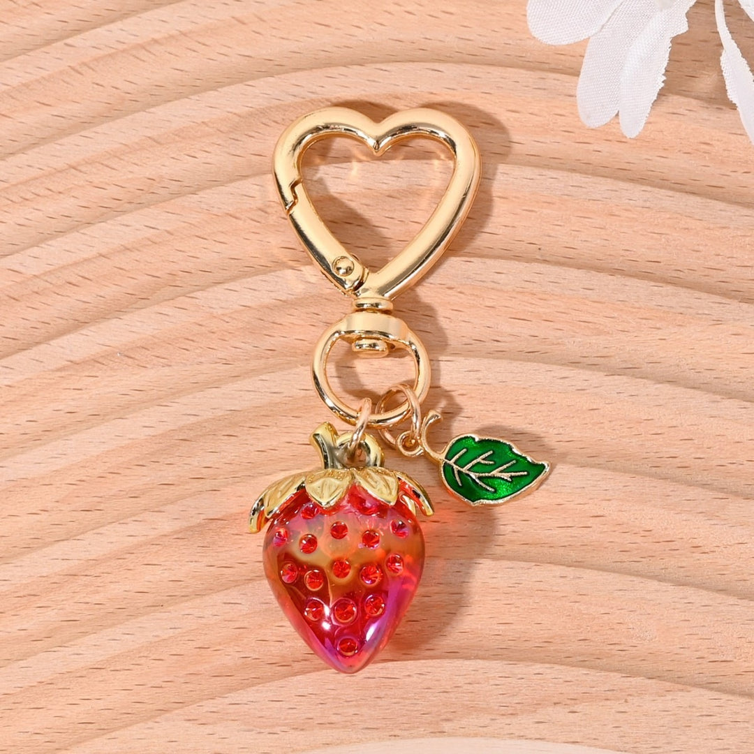 Keychain with Fruity Strawberry Design Bowlift