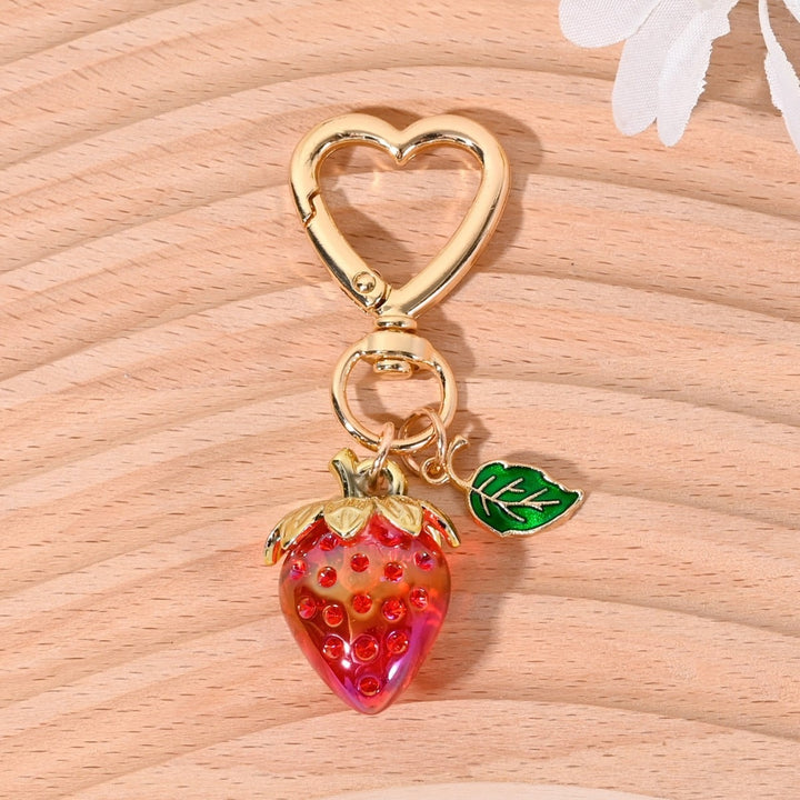 Keychain with Fruity Strawberry Design Bowlift
