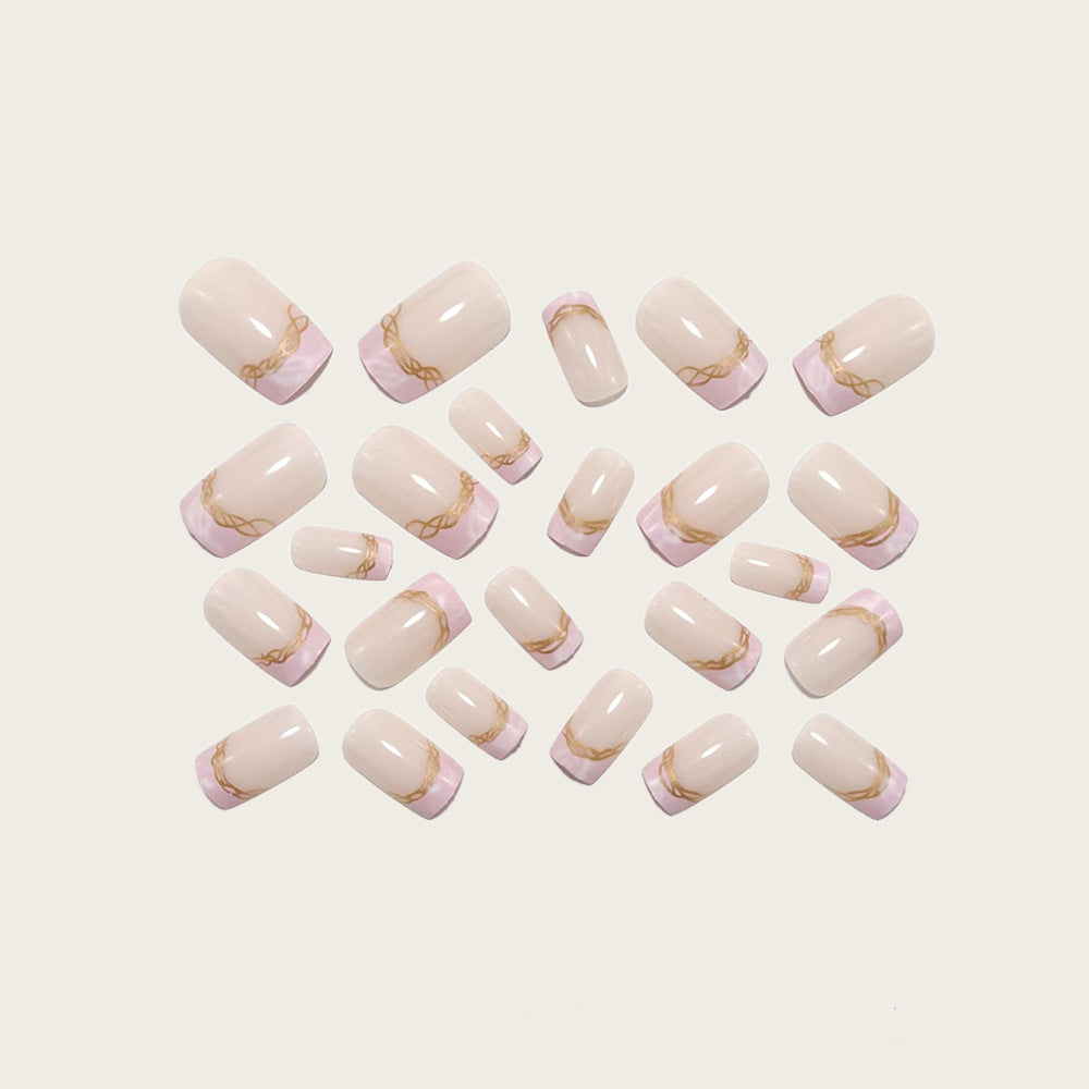Elegant artificial nails with gold accents Bowlift