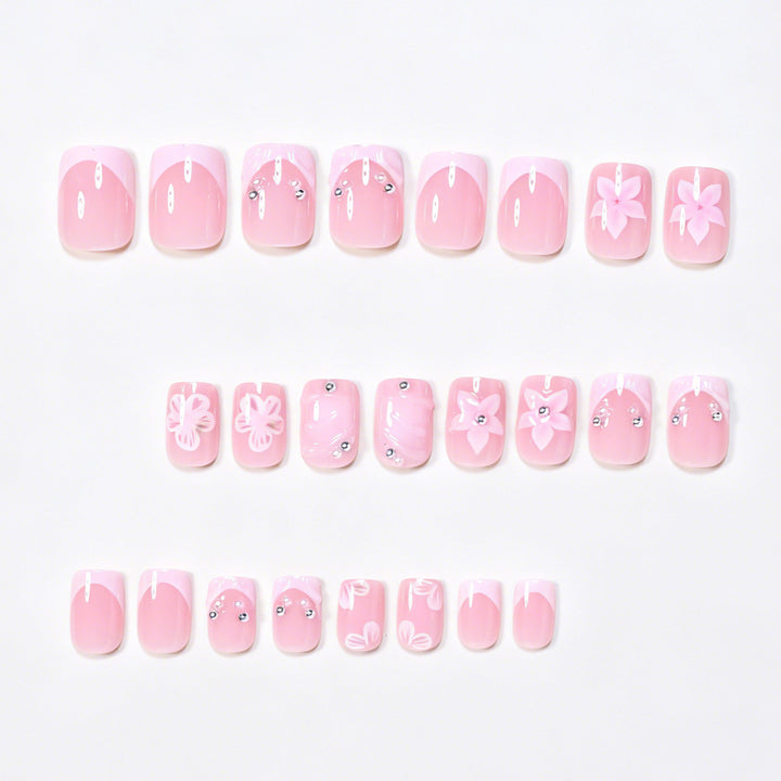 Decorative Floral Acrylic Nail Art Set Bowlift