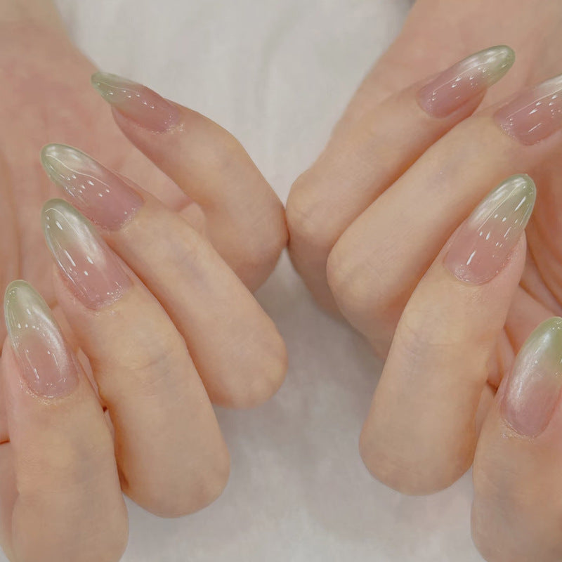 Elegant Ombre Almond-Shaped Press-On Nails Bowlift