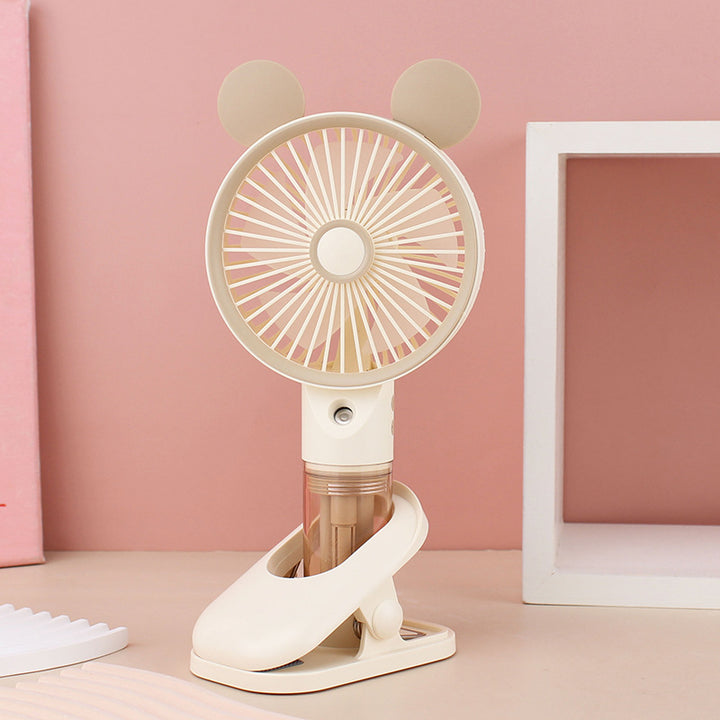 Women Portable Mini Fan with Spray Function Bowlift