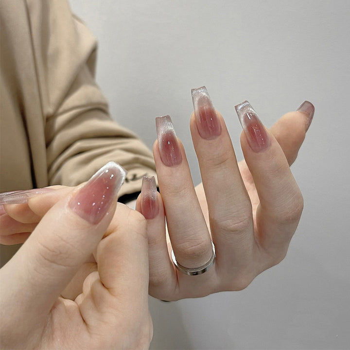 Elegant Coffin-Shaped Press-On Nails Set Bowlift