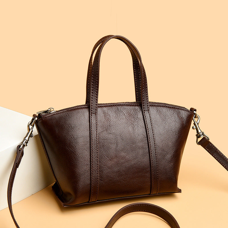 Textured Leather Handbag Bowlift