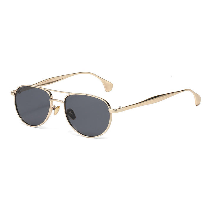 Ladies fashionable pilot sunglasses with elegant gold frame Bowlift
