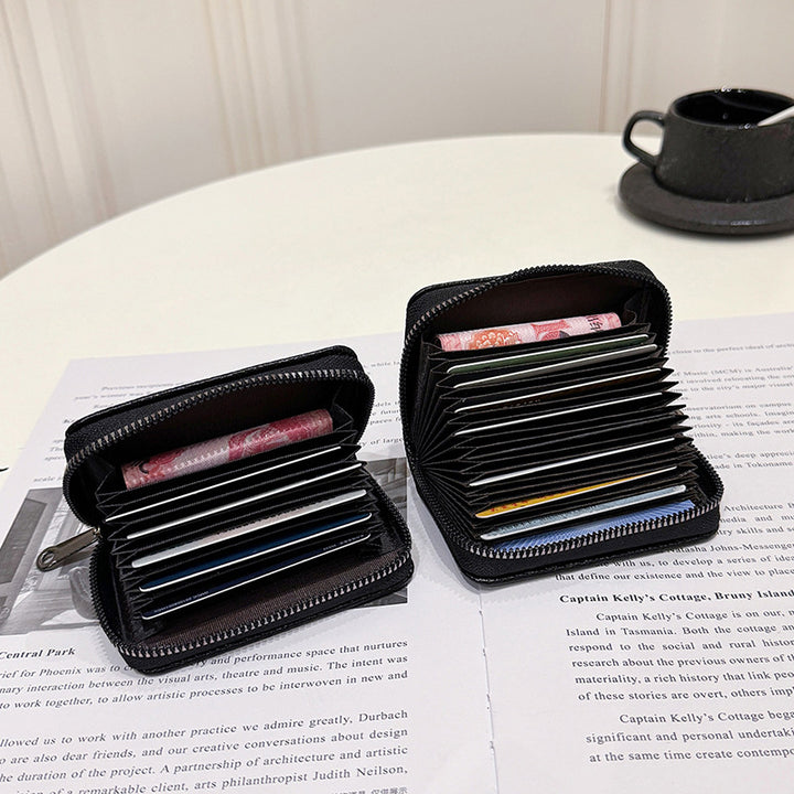 Compact RFID-Blocking Zipper Wallet