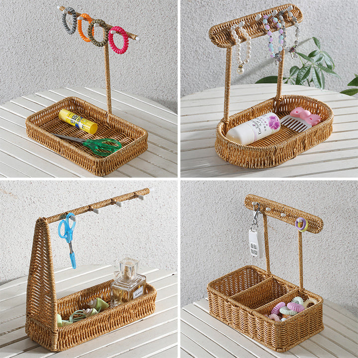 Unisex Versatile Storage Basket with Hooks Bowlift