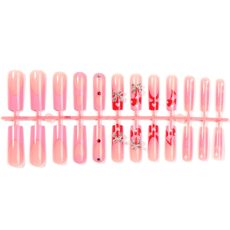 Premium Decorative Press-On Nail Art Set with Rhinestones and Unique Patterns Bowlift