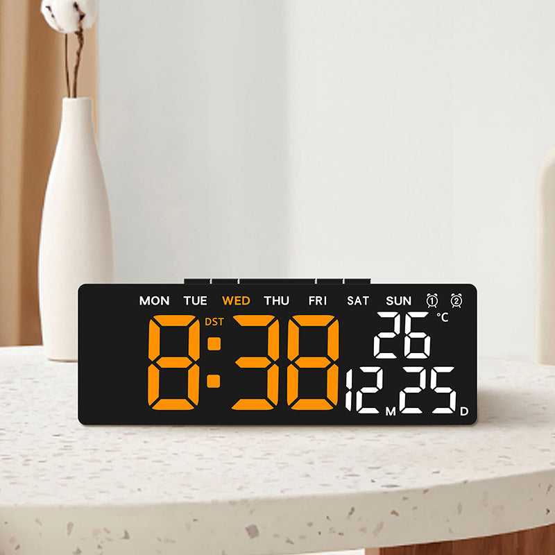Digital weather alarm clock with large LED display and temperature display Bowlift