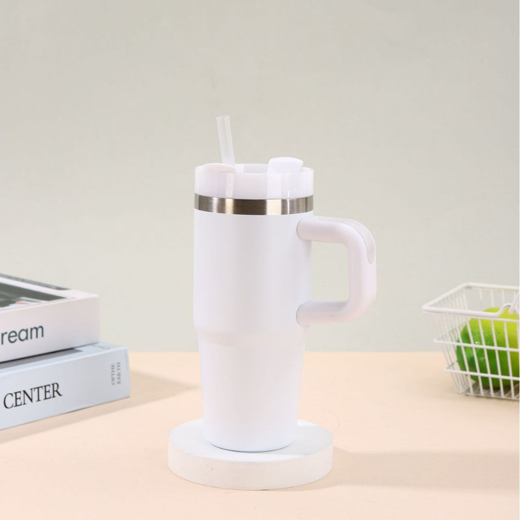 Unisex noble insulated cup with practical straw Bowlift