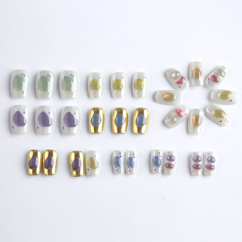 Artistic Stone-Inspired Press-On Nails Bowlift