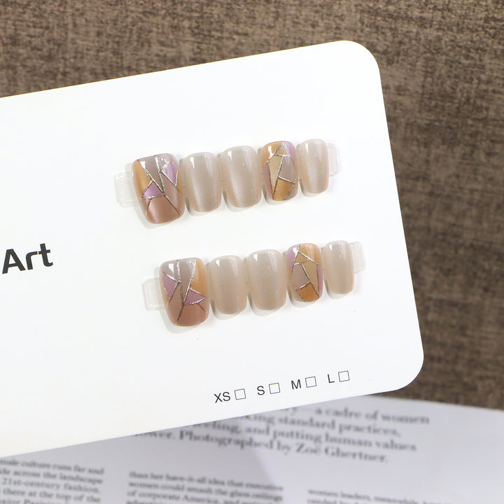 Geometric Pattern Press-On Nail Set Bowlift