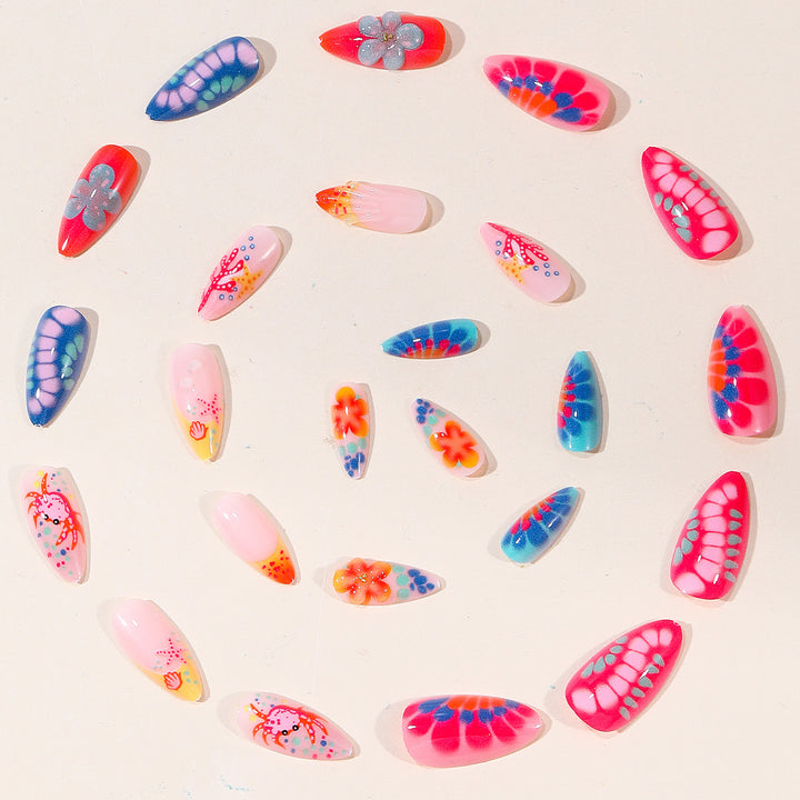 Colorful Artistic 3D Nail Art Extensions Bowlift