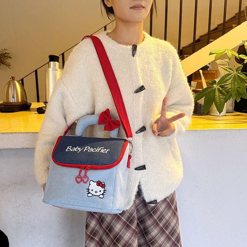 Stylish Denim Pacifier Bag Bowlift