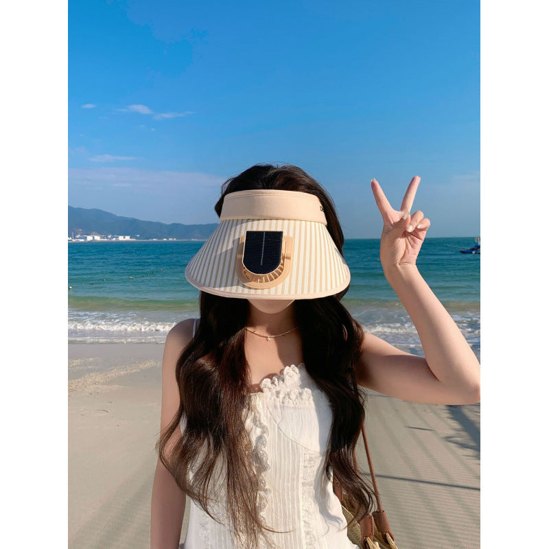 ’s sun protection visor with integrated solar panel, wide brim and adjustable headband Bowlift