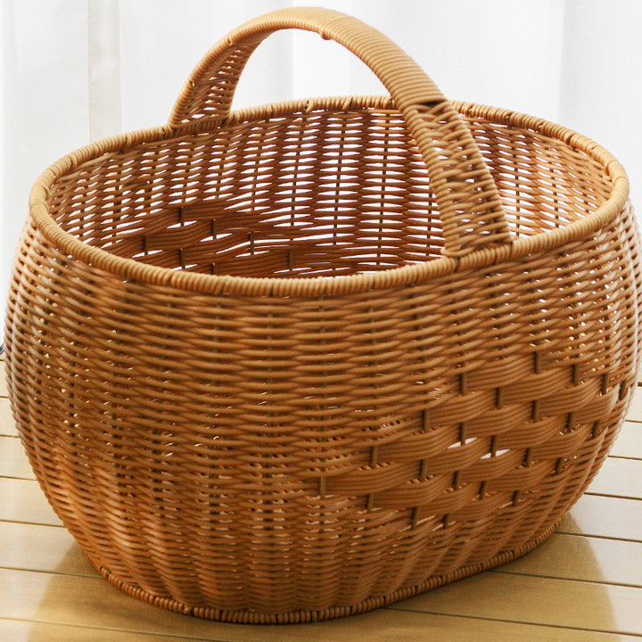 Handwoven Storage Basket with Handle Bowlift