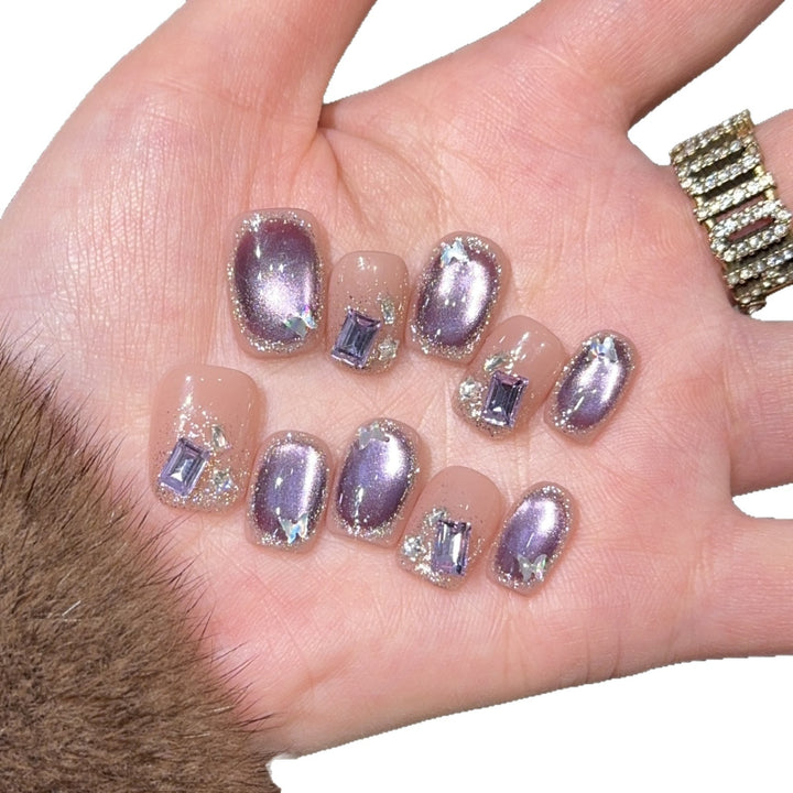 Glamorous nail tips with ombre effect and glitter Bowlift