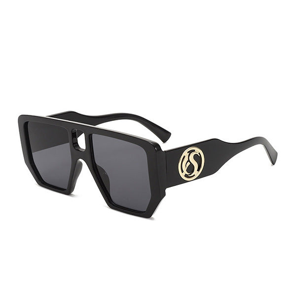 Women’s square sunglasses with striking pattern and golden accents Bowlift