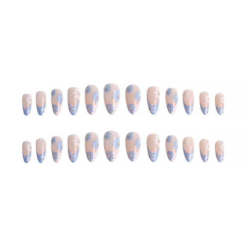 Artistic acrylic nails with flower design Bowlift