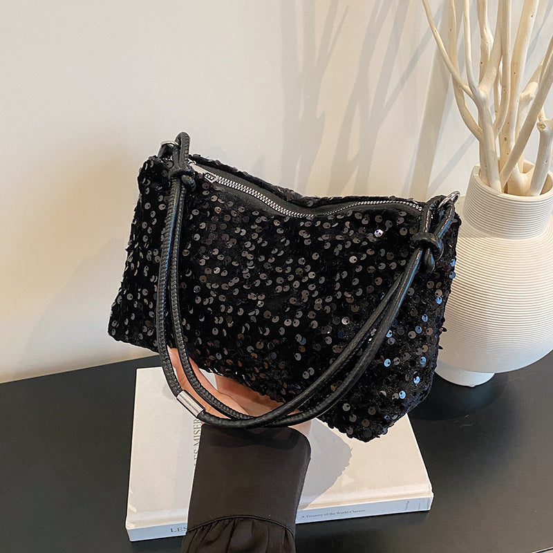 Glamorous Sequin Embellished Shoulder Bag Bowlift
