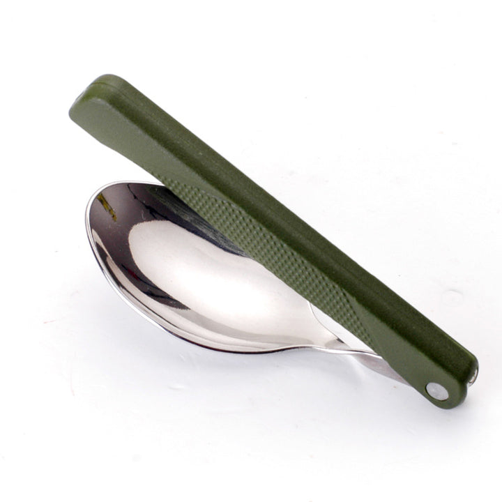 compact folding camping cutlery set with high-grade stainless steel utensils and tactical nylon pouch Bowlift