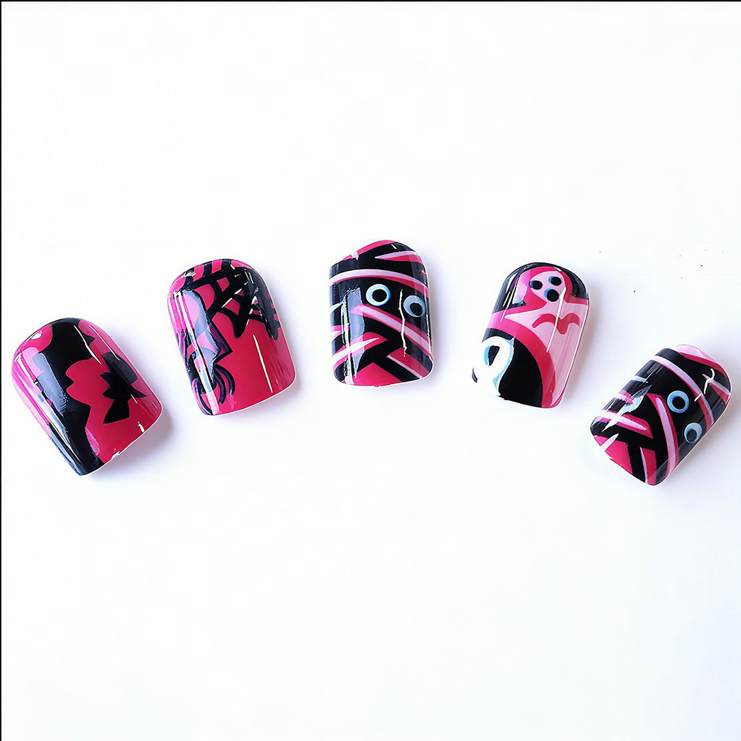 Acrylic nail set with Halloween motif and creative designs Bowlift