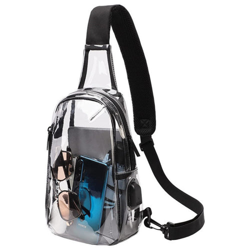 Transparent sling bag with practical multi-pocket design Bowlift