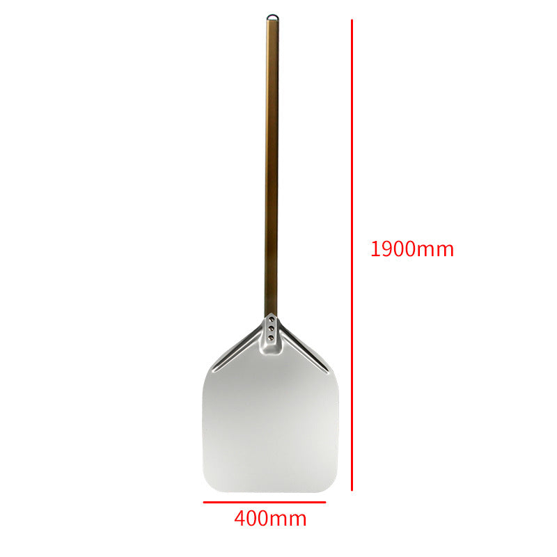 extra-long wooden handled aluminum pizza peel with flat square paddle Bowlift