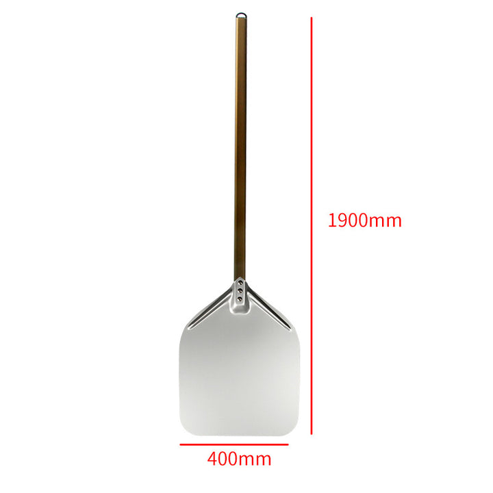 extra-long wooden handled aluminum pizza peel with flat square paddle Bowlift