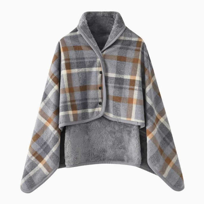 Women Comfortable Throw Blanket with Checkered Pattern Bowlift