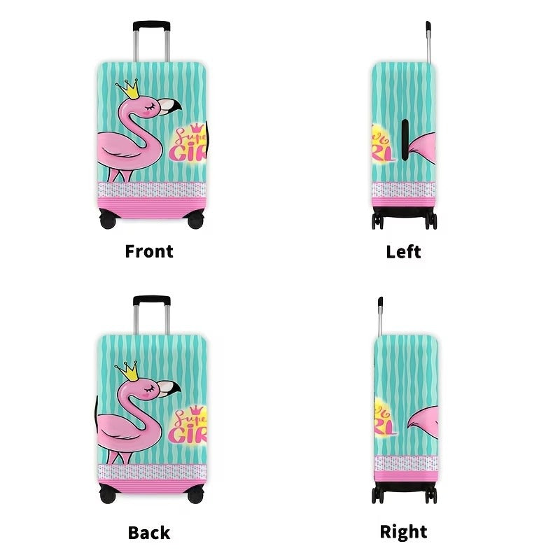 Women's nan elastic suitcase cover with flamingo print, stretch protective cover with zipper and non-slip interior attachment Bowlift