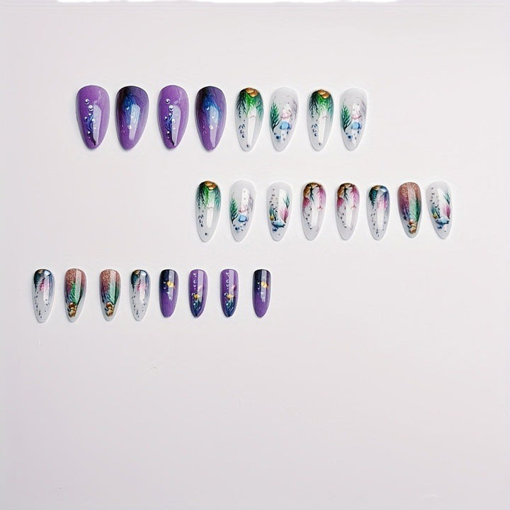 Artificial nails with maritime underwater motif Bowlift