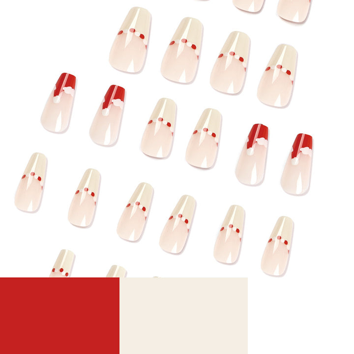 Artificial nail extensions with festive Christmas design Bowlift
